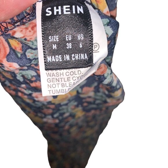Shein Women's M Medium Halter Mini Dress Floral Print Sleeveless Elastic Waist - Picture 6 of 7
